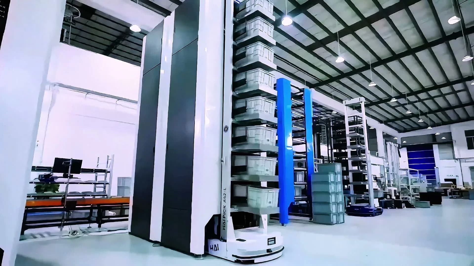 Warehouse automation vehicles operating in a facility